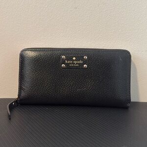 Black Kate Spades Large Continental Wallet